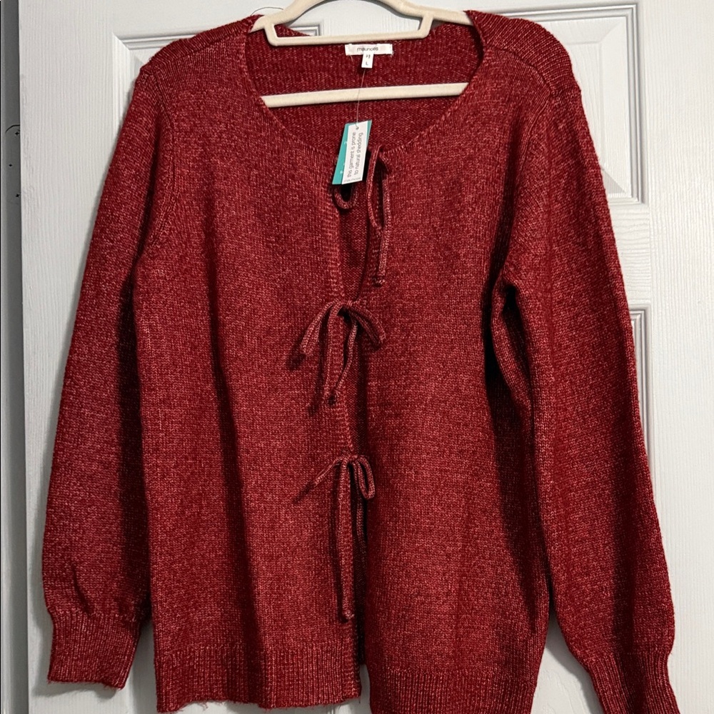 Maurice’s Burgundy Tie-Front Cardigan